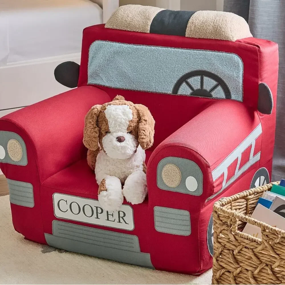 Pottery Barn Red Fire Truck Slipcover ONLY My First Anywhere Chair Fireman NEW